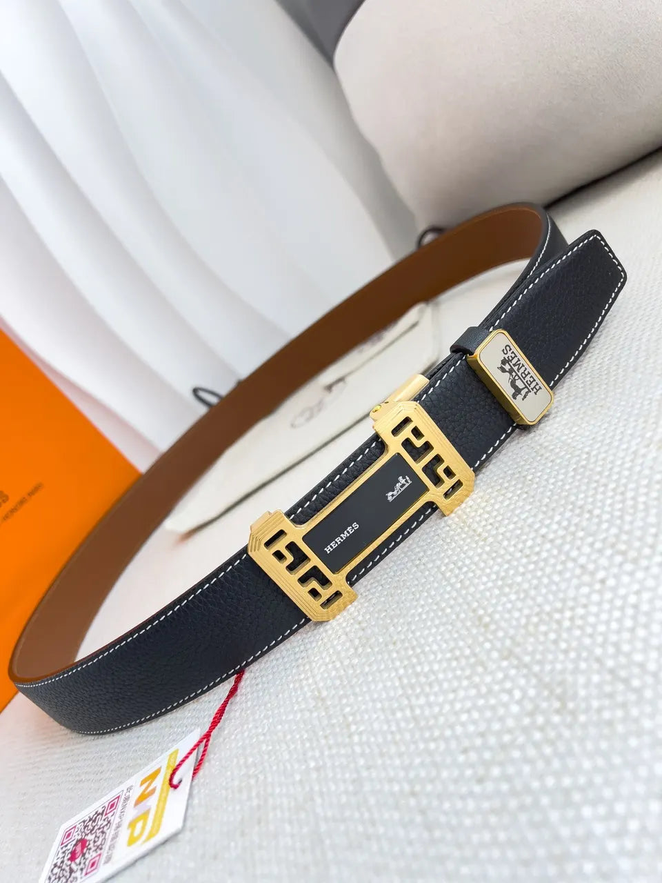 Hermes Gold T Buckle Belt - Hình 5