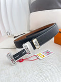 Hermes Black Leather DFS Buckle Belt