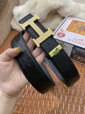 Hermes Ostrich Black Leather Belt