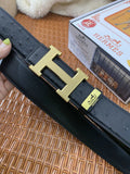Hermes Ostrich Gold Buckle Belt