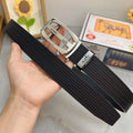 Hermes Black Woven Belt Silver