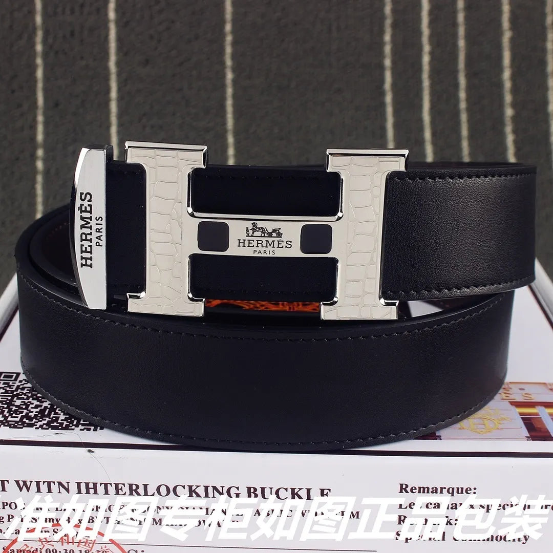 Hermes Crocodile Buckle Belt