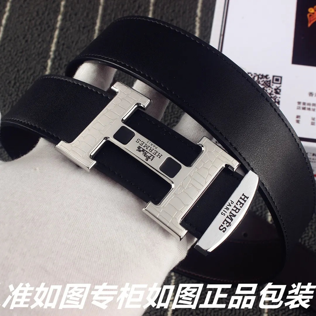 Hermes Crocodile Buckle Belt - Hình 2