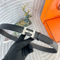 Hermes Black Diamond Quilted Belt