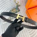 Hermes Quilted Black Leather Belt