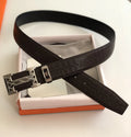 Hermes Brown Embossed Leather Belt
