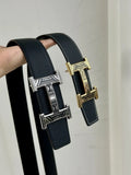 Hermes Etched Buckle Black Belt