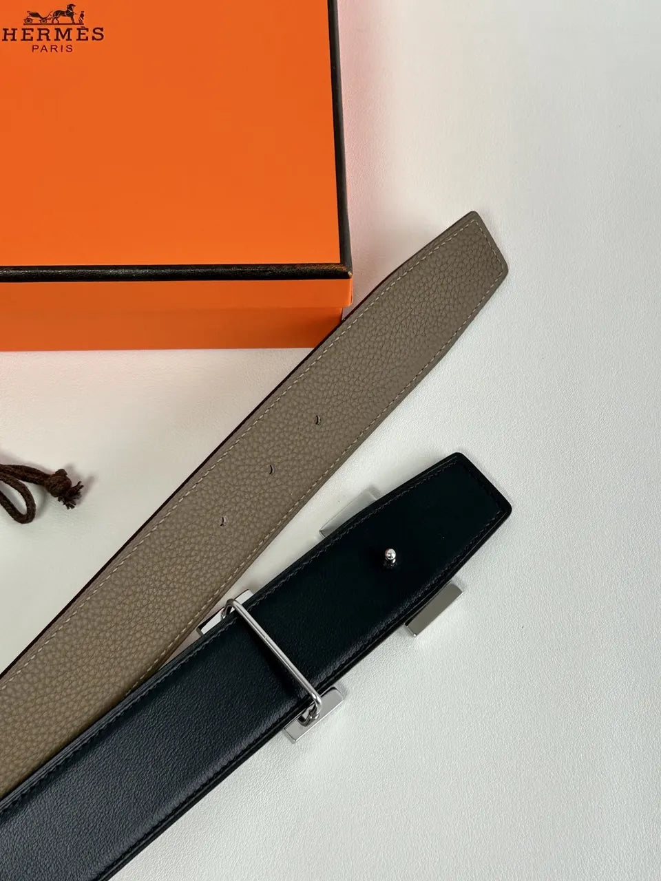 Hermes Taupe Leather Belt Aztec - Hình 3