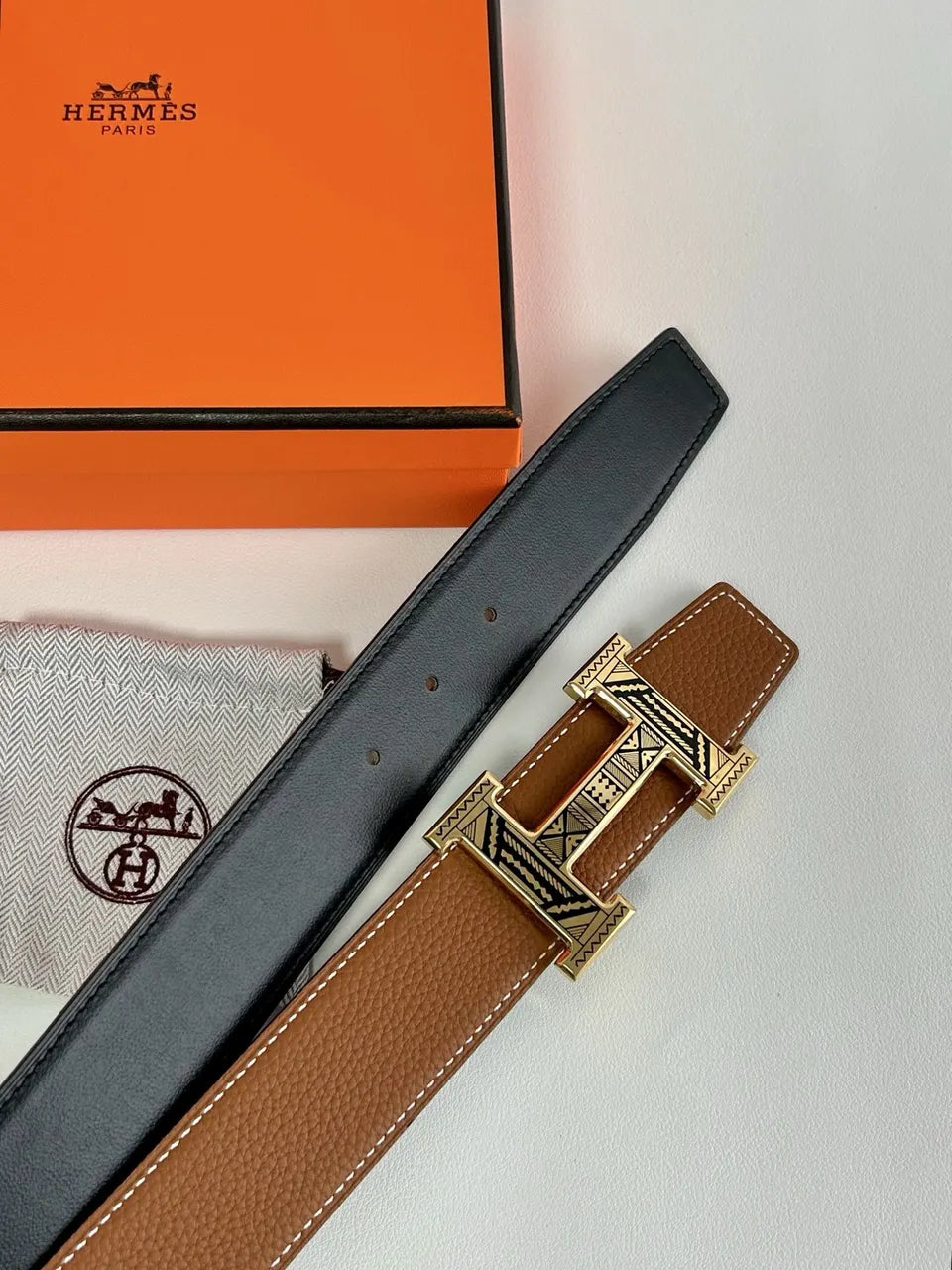 Hermes Two-Tone Leather Belt