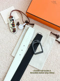 Hermès Brown & White Reversible Leather Belt