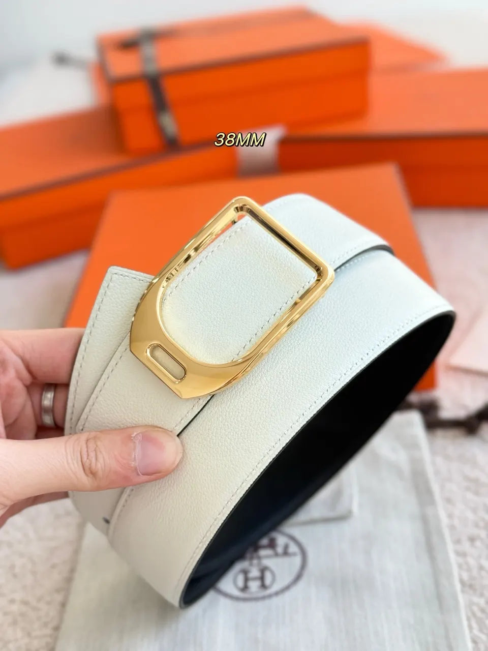 Hermes Jockey Reversible Belt - Hình 3
