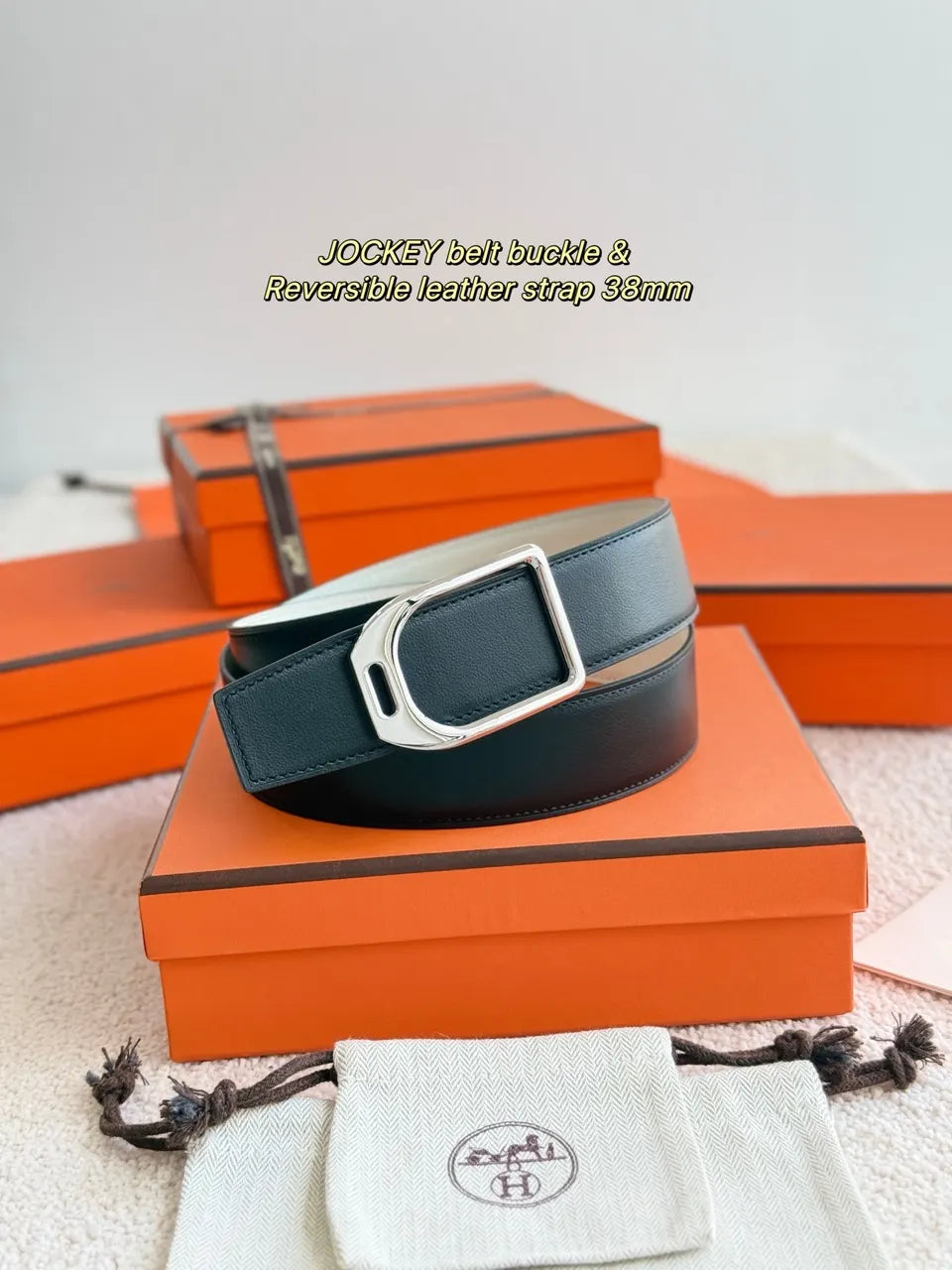 Hermes Brown White Belt - Hình 4