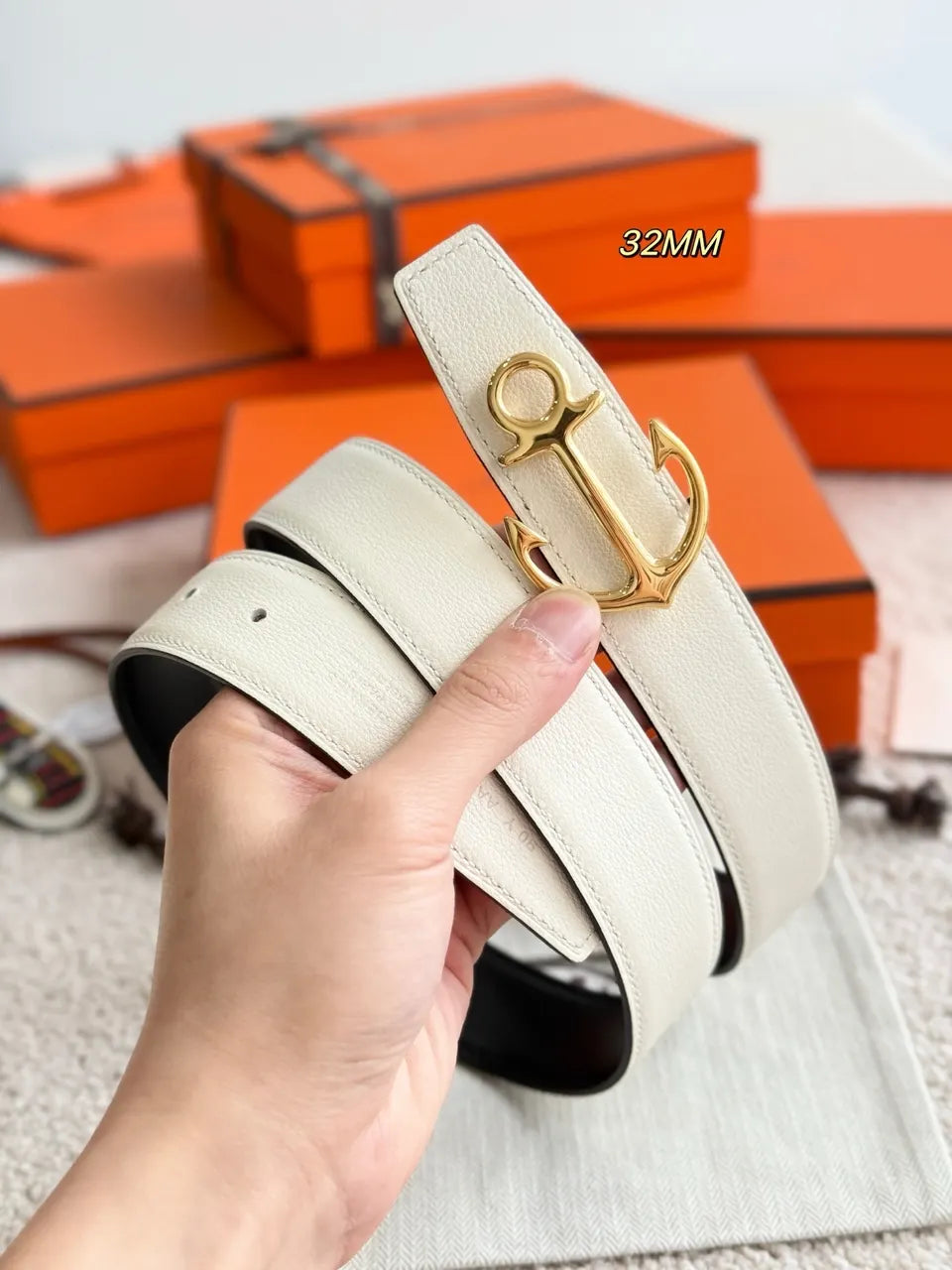 Hermes Anchor Buckle Belt - Hình 3