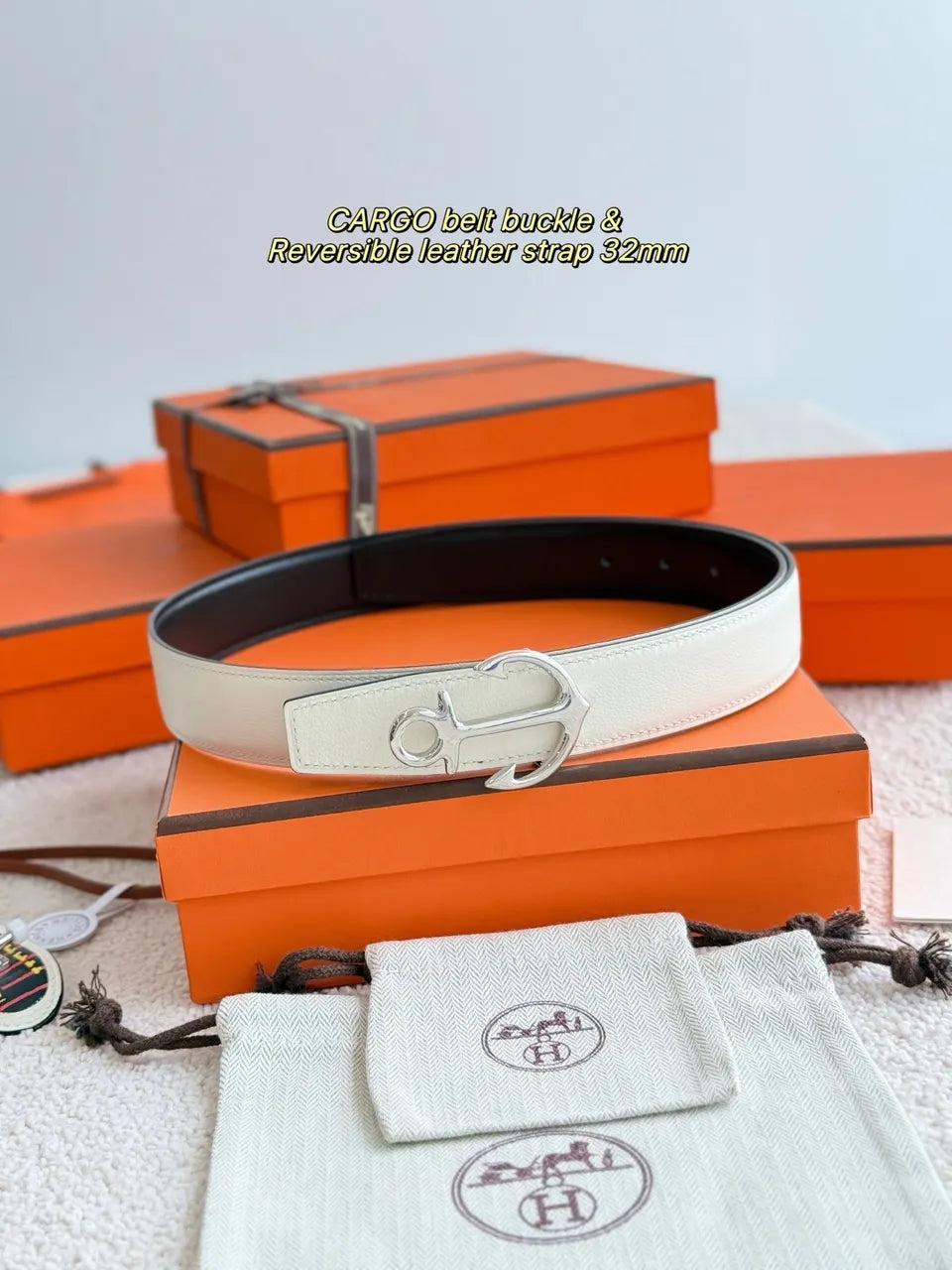 Hermes Reversible Anchor Buckle Belt - Hình 2