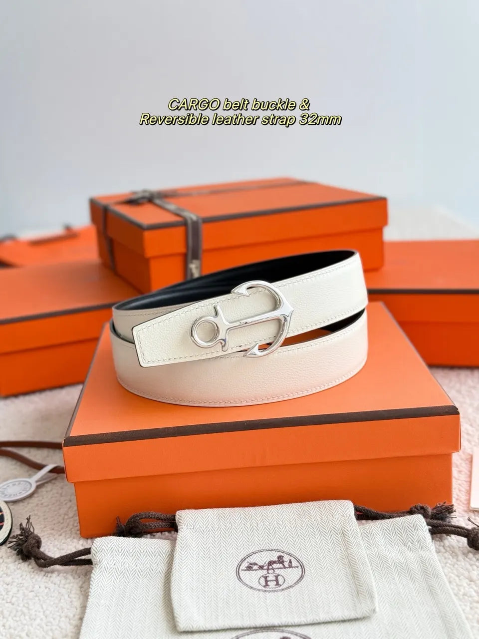 Hermes Reversible Anchor Buckle Belt - Hình 4