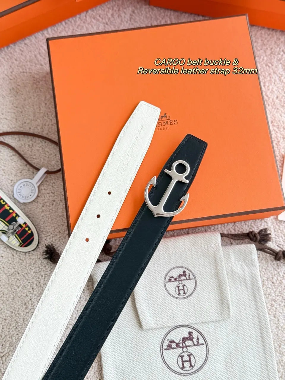 Hermes Reversible Anchor Buckle Belt - Hình 5