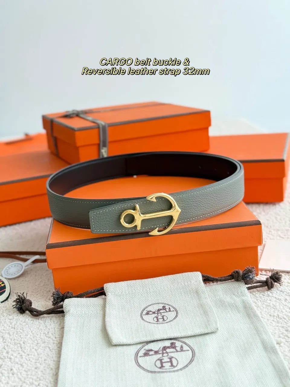 Hermes Anchor Buckle Reversible Belt
