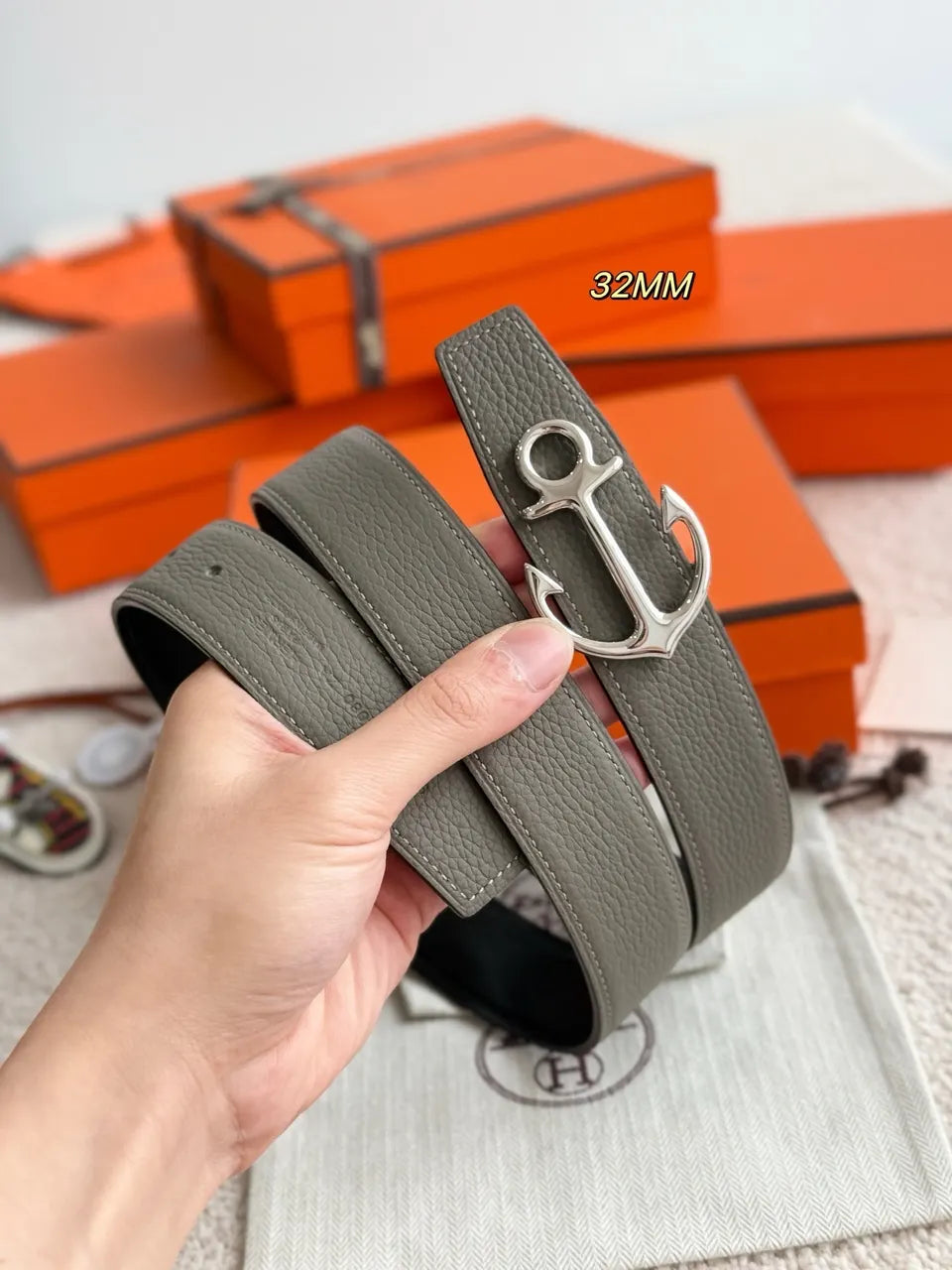 Hermes Anchor Buckle Belt - Hình 3