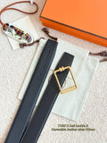 Hermes Black Tube H Leather Belt