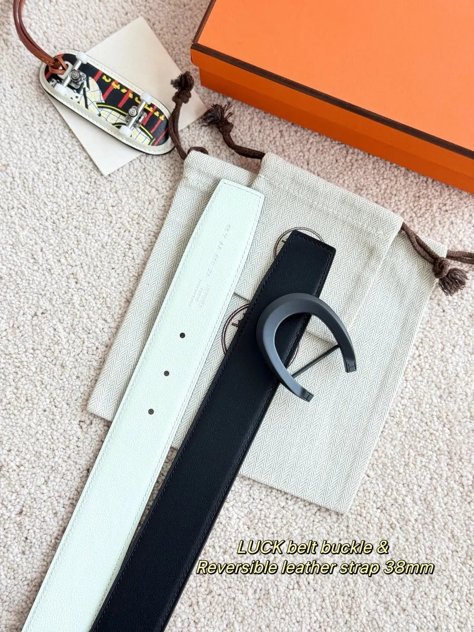 Hermes Black/White Reversible Belt