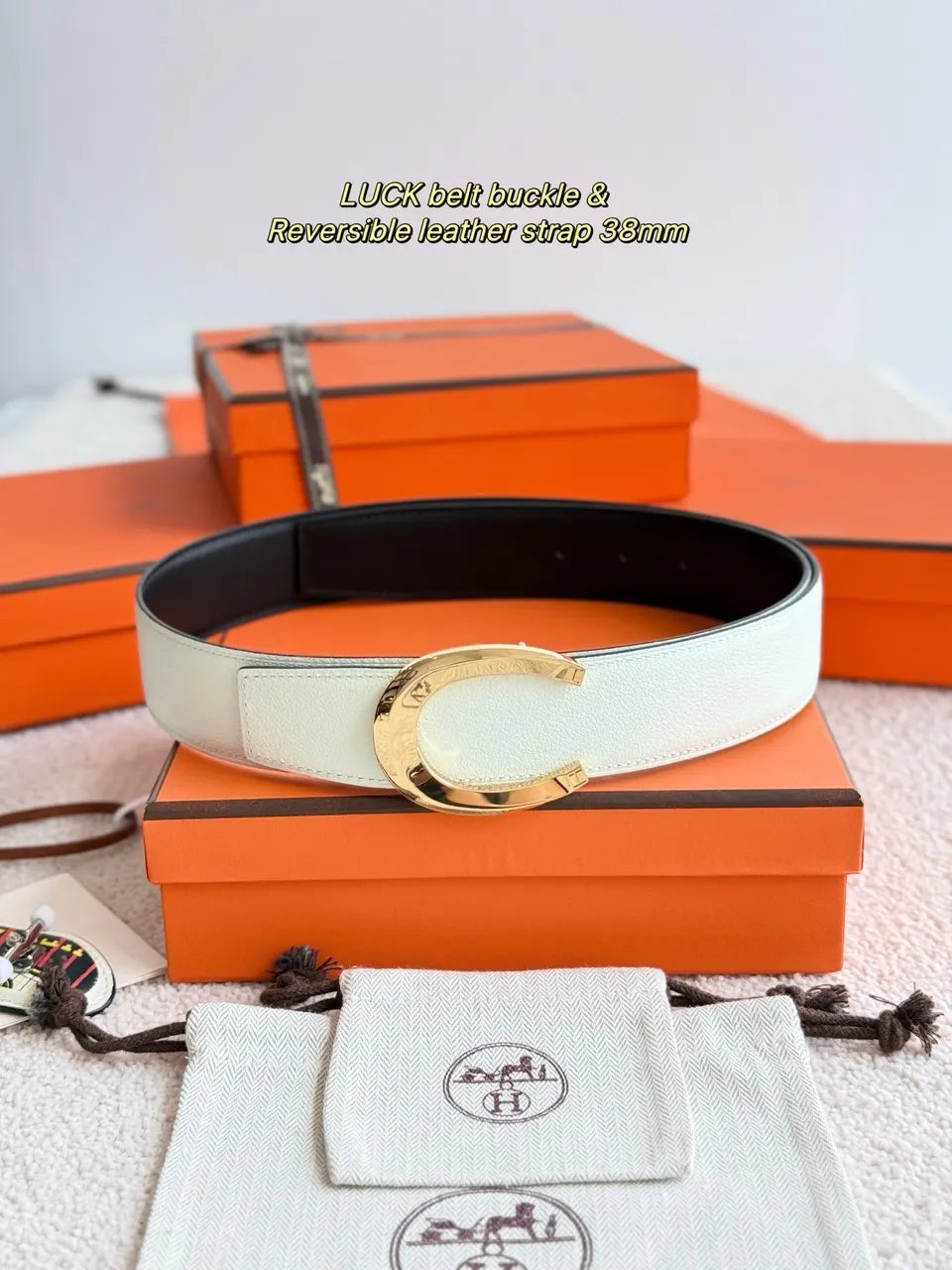 Hermes Luck Reversible Belt - Hình 2