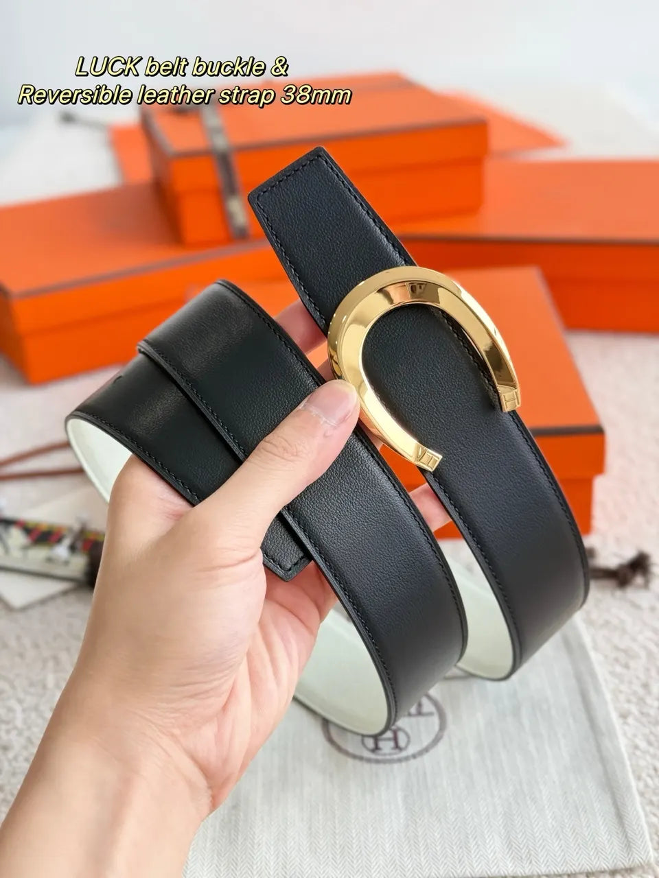 Hermes Luck Reversible Belt - Hình 4