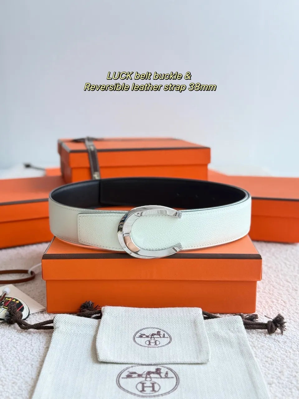 Hermes Luck Reversible Belt - Hình 2