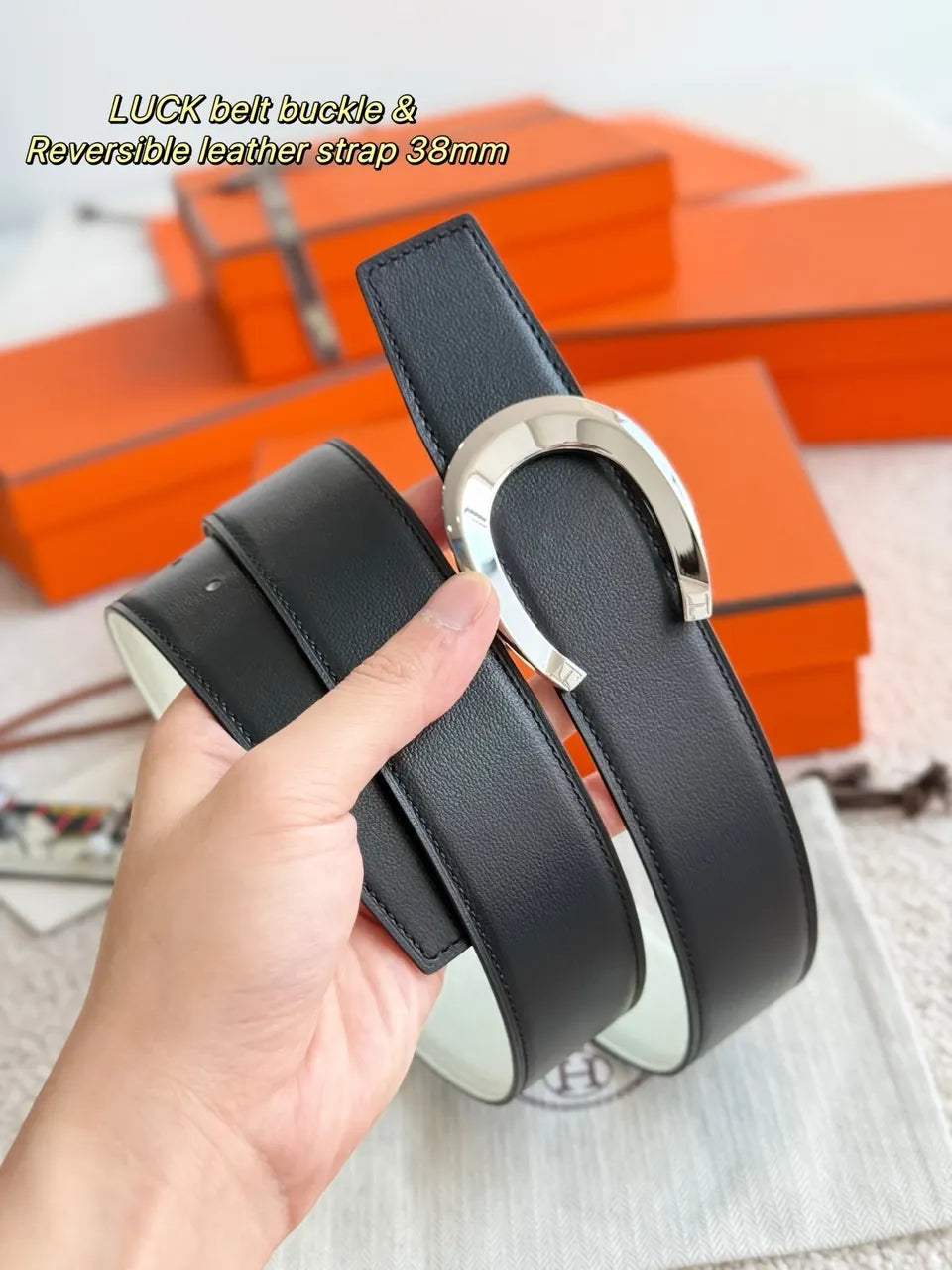 Hermes Luck Reversible Belt - Hình 4