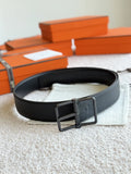 leather Hermes Matte Black Belt