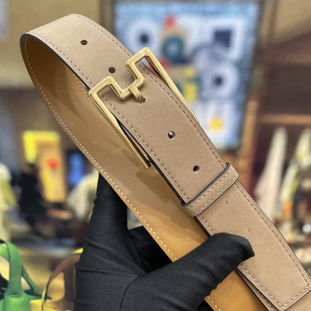 Hermes Etoupe Suede Leather Belt - Hình 3