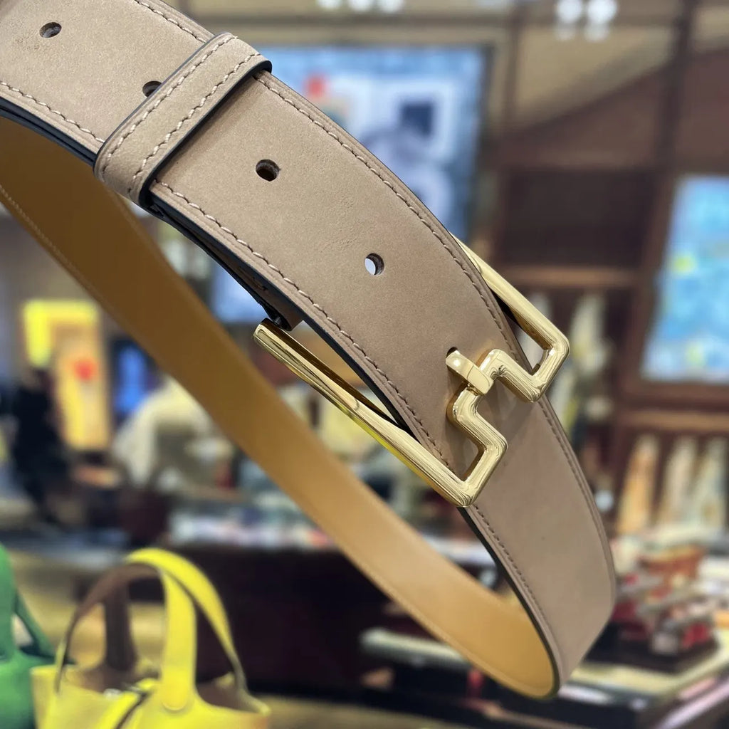 Hermes Etoupe Suede Leather Belt - Hình 6