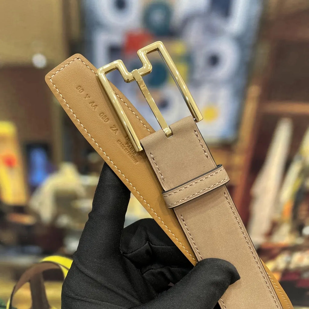 Hermes Etoupe Suede Leather Belt - Hình 8