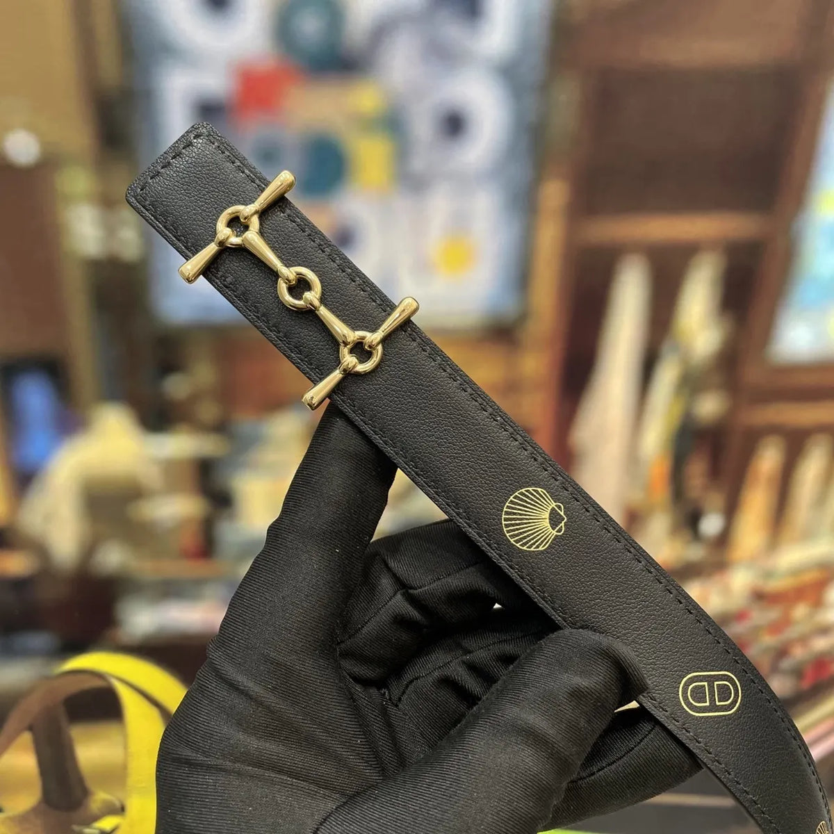 Hermes Gold Stirrup Buckle Belt - Hình 7