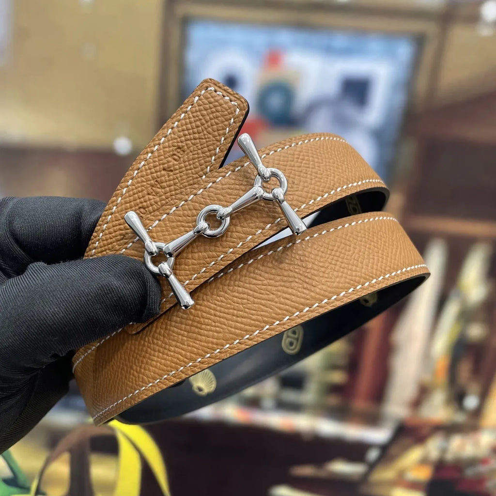 Hermes Gold Leather Bracelet - Hình 5