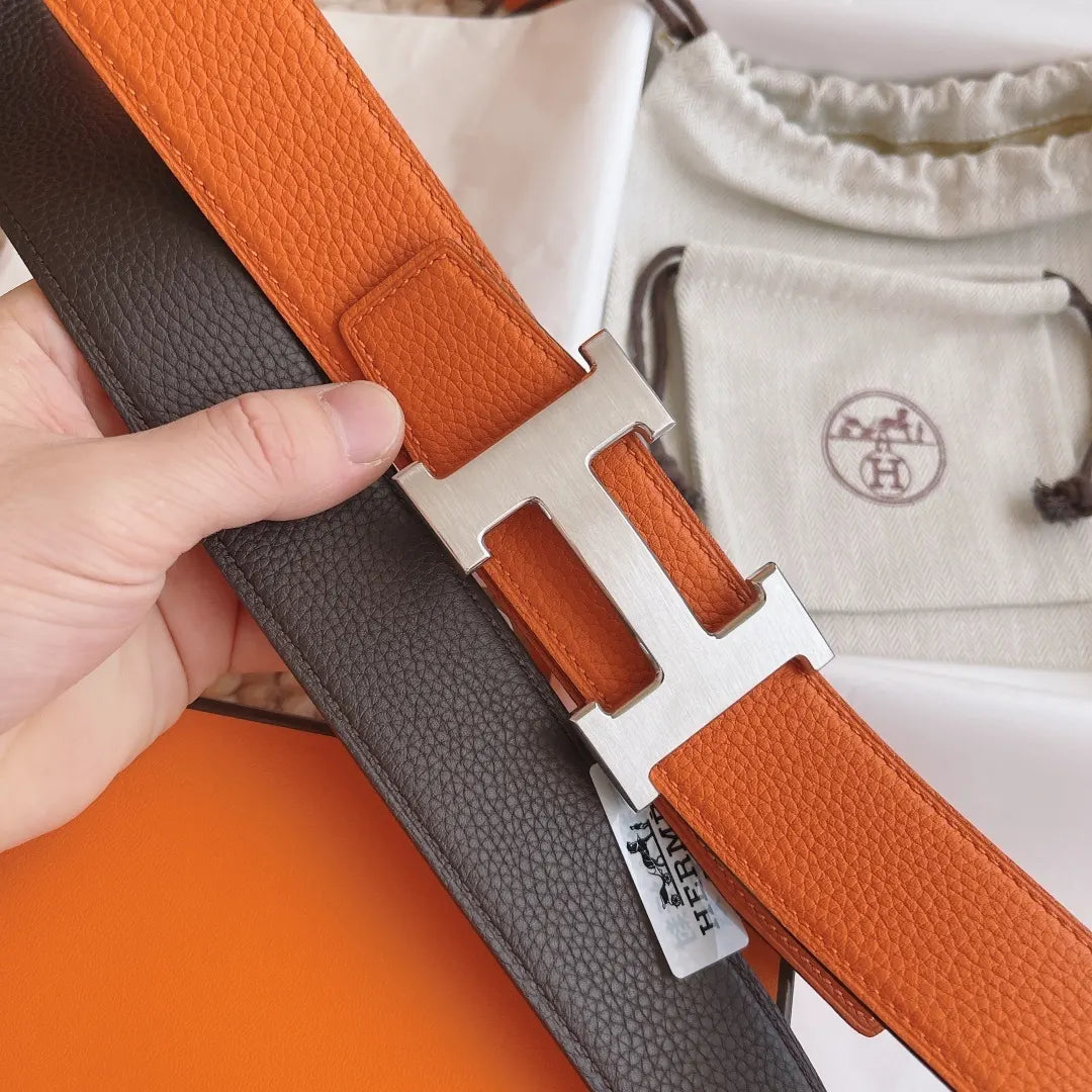 Hermes Orange Black Belt - Hình 2