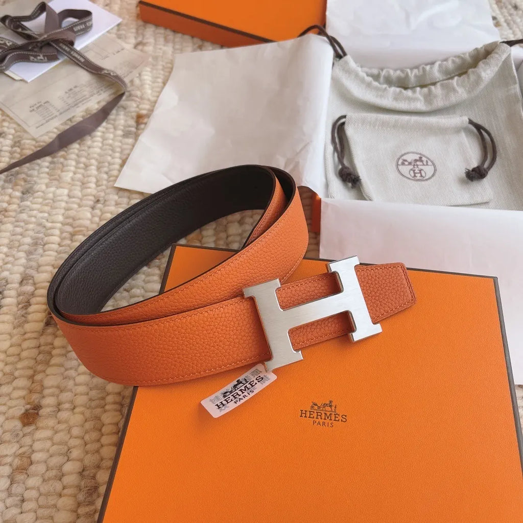Hermes Orange Black Belt - Hình 3