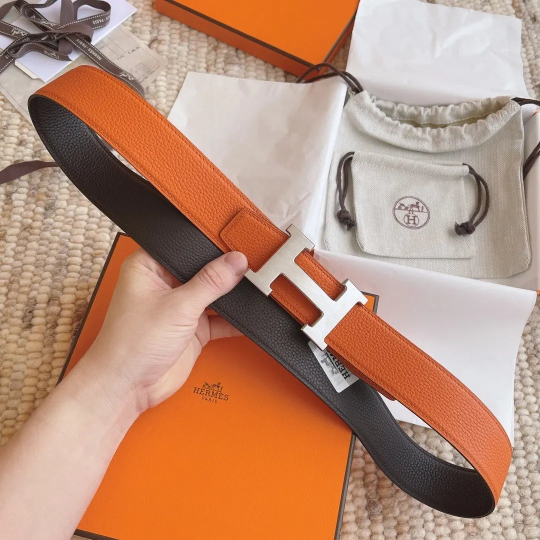 Hermes Orange Black Belt - Hình 4