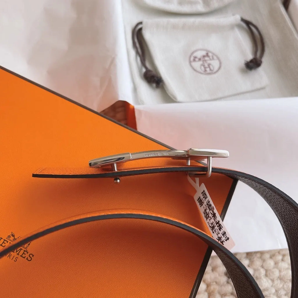 Hermes Orange Black Belt - Hình 6