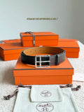 Hermes Reversible Pebbled Leather Belt
