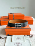 Hermes Black Romain 35 Reversible Belt