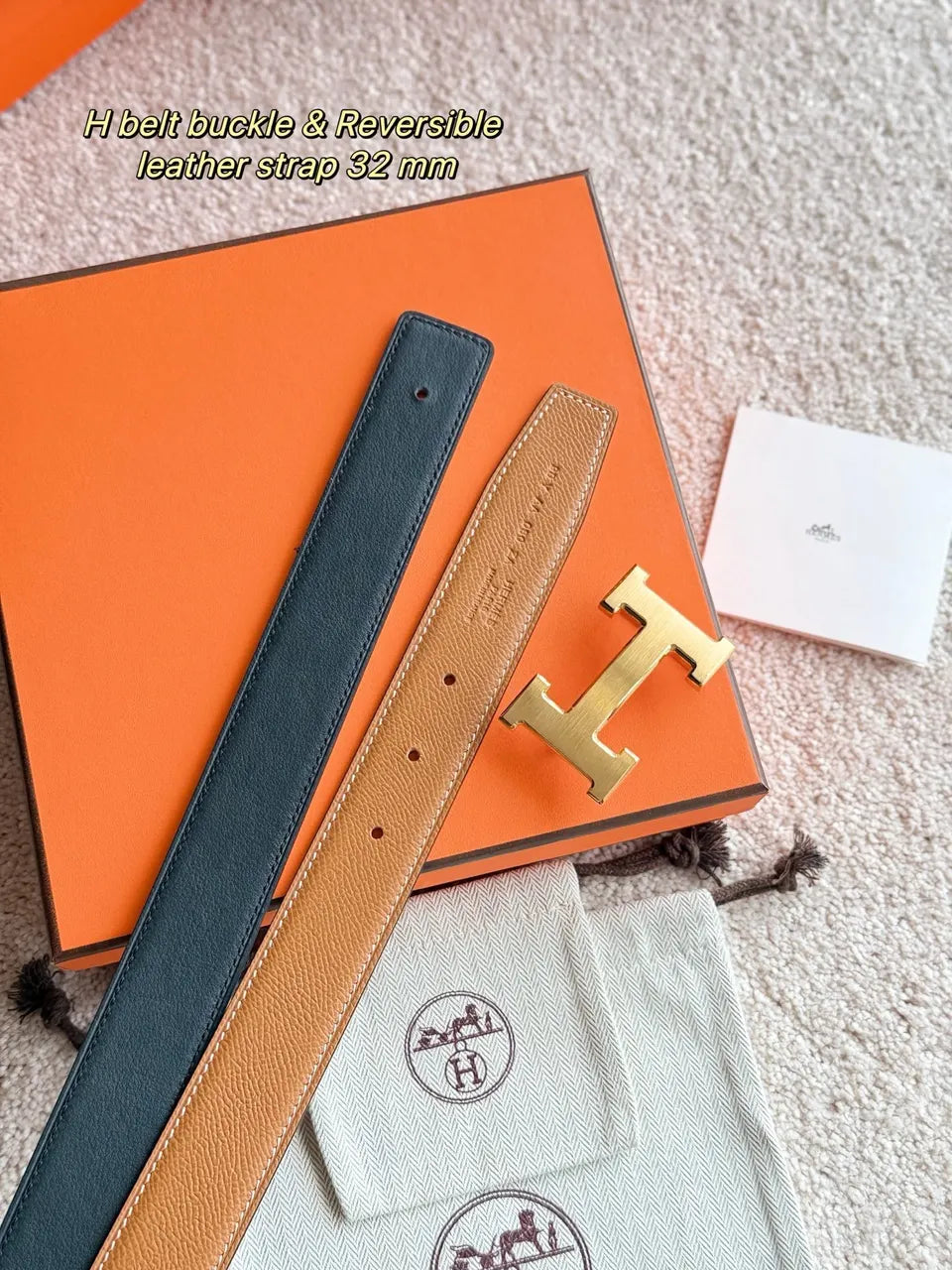 Hermes Gold H Buckle Brown Leather - Hình 4