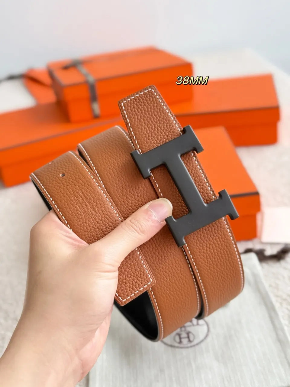 Hermes Reversible Tan/Black Belt - Hình 3