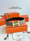 Hermes Grey & Black Reversible Leather Belt