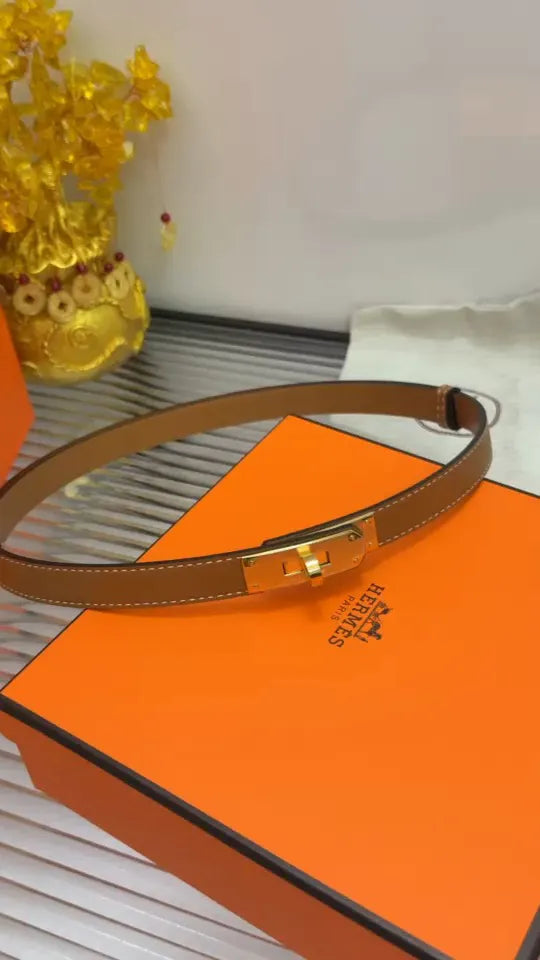 Hermes Kelly Tan Leather Belt