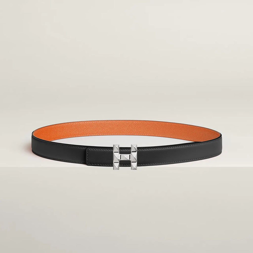 Hermes Reversible Brown & Black Leather Belt - Hình 5