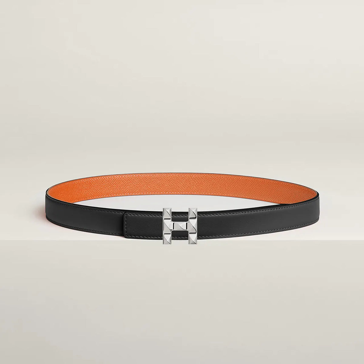 Hermes Reversible Brown & Black Leather Belt - Hình 5