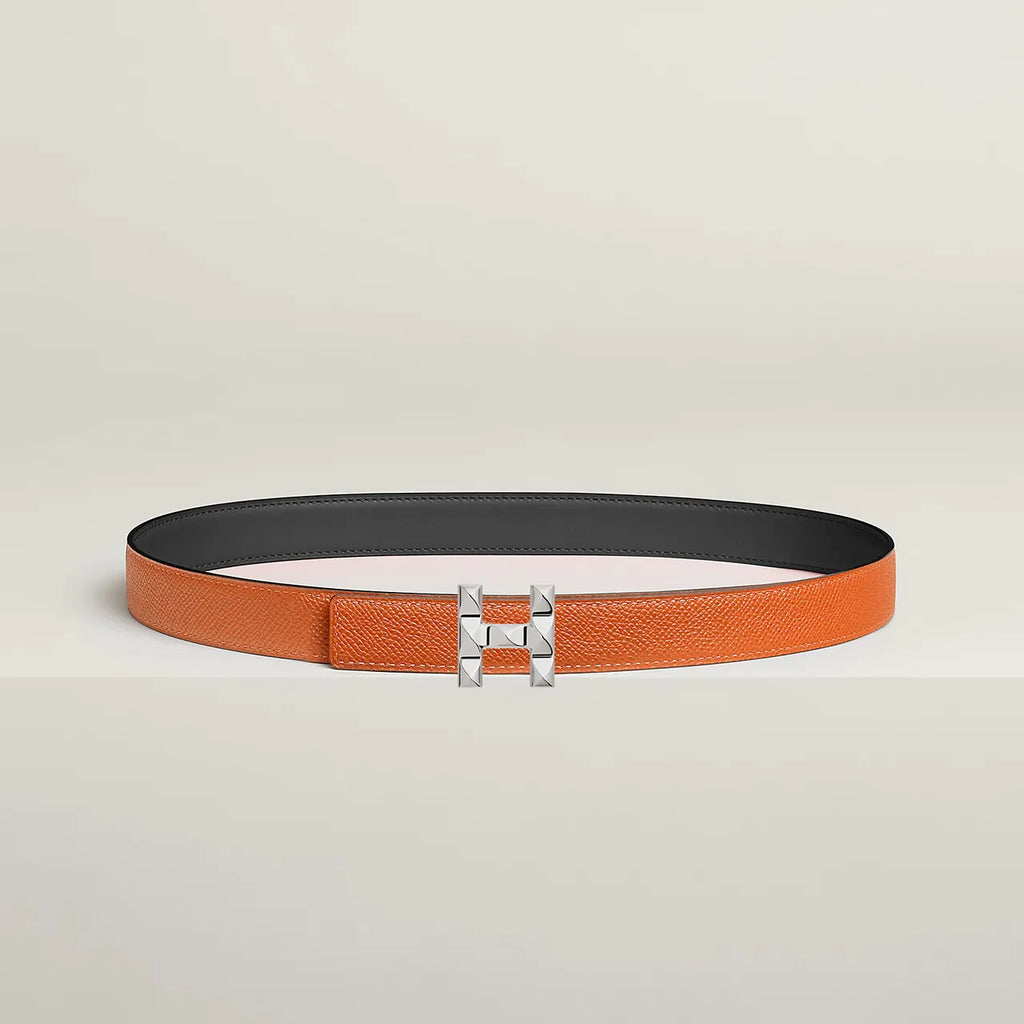 Hermes Reversible Brown & Black Leather Belt - Hình 6