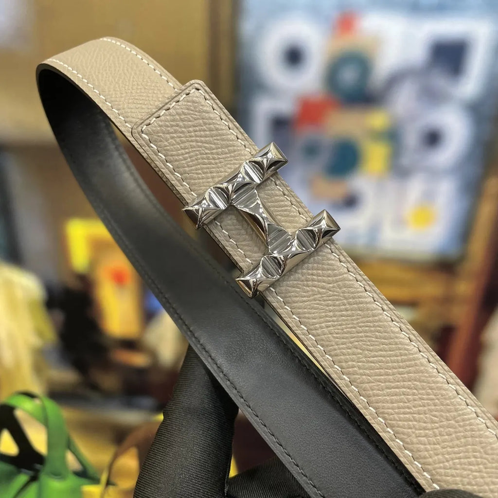 Hermes Etain Leather Belt - Hình 2