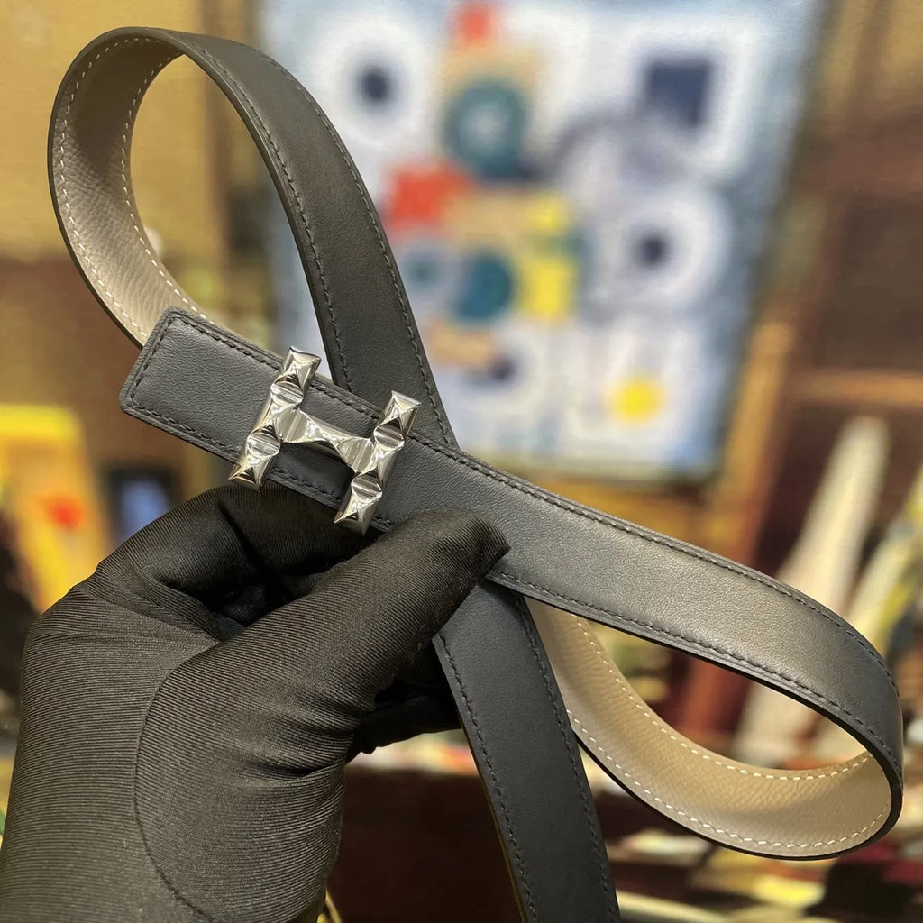 Hermes Etain Leather Belt - Hình 5