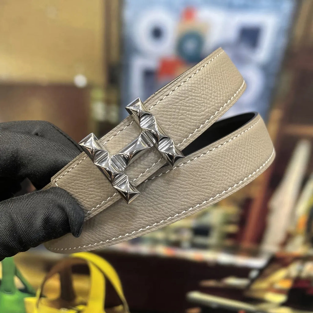 Hermes Etain Leather Belt - Hình 6